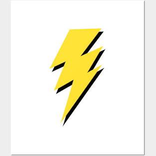 Yellow, Triple, Lightning Bolt Posters and Art